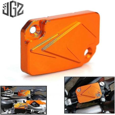 Couvercle de réservoir de liquide de frein avant en aluminium CNC orange pour moto KTM Duke 125, 200 et 390 (2013-2016). Accessoires inclus. (1/5)