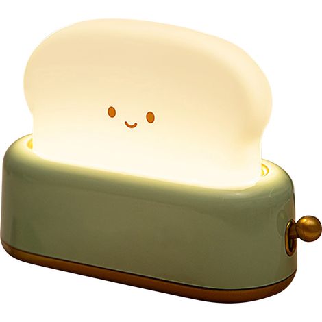 Nachttischlampe für Brotbackautomaten, USB-aufladbar, stufenlos dimmbar, LED-Tischlampe für Kinderzimmer, Grün (1/5)