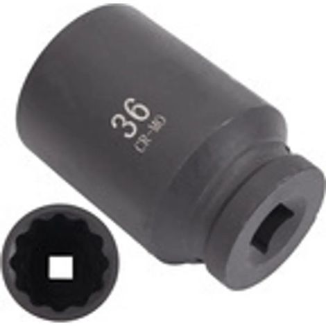 Douille cannelée pour clé à chocs, outil pour arbre de transmission, douille électrique SW 36 mm 12 pans 12,5 mm (1/2") (1/5)
