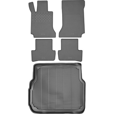 Juego de alfombrillas de goma para coche y maletero para Mercedes Clase C W204 familiar (2007-2014).