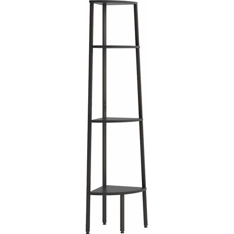 Maison Exclusive - Scaffale Angolare a 4 Livelli Nero 45,5x31,5x150 cm (1/5)