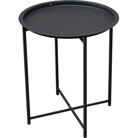 Tavolino da Giardino Ø45 cm in Ferro Antracite