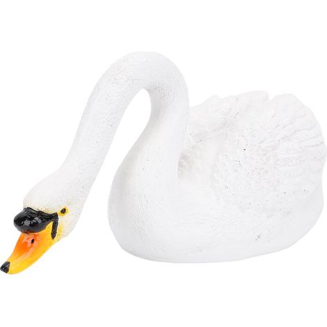 Cygne en résine, statue flottante réaliste pour bassin de jardin, ornement blanc (1/5)