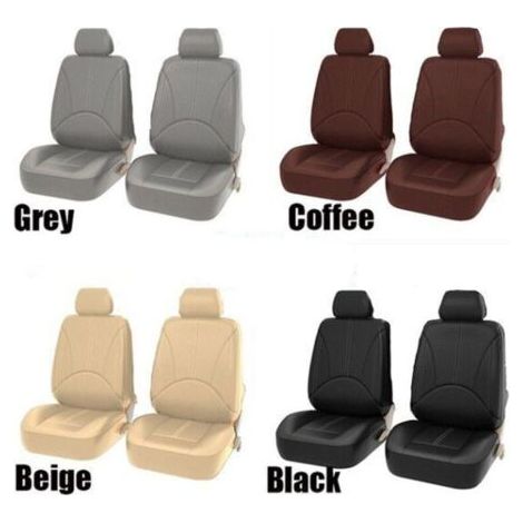 Housses de siège avant universelles en cuir synthétique pour voiture, housses de siège arrière de haute qualité, protection intérieure pour voiture (1/5)