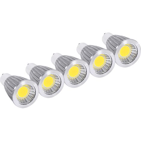 Spot Led GU10 - 7 W - Blanc Froid - Technologie COB - Pour Éclairage Intégré Cuisine Salon - Lot de 5