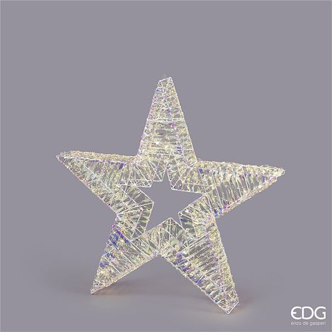 EDG Enzo De Gasperi Decoro Stripes Stella di Natale 1800 Microled D 80 Cm L 12 Cm Natural