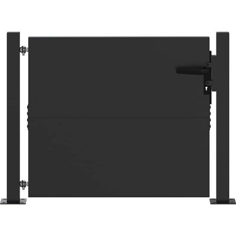 Maison Exclusive - Cancello da giardino con blocco Nero 110 x 105 cm (1/5)