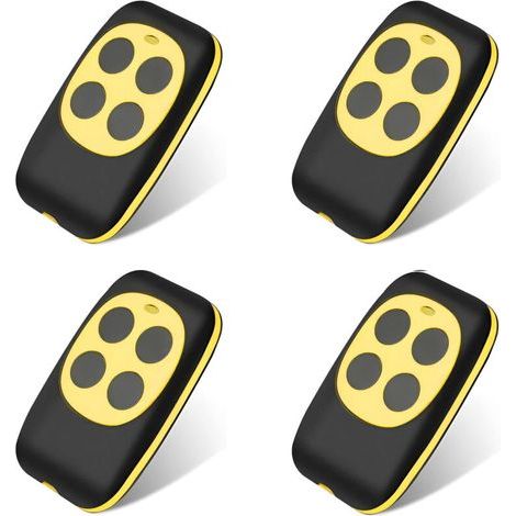 Telecommande Universelle Portail, Telecommande Garage Universelle sans Fil, Rolling Code à 4 Boutons pour Porte de Garage et Voiture（4 articles） (1/5)