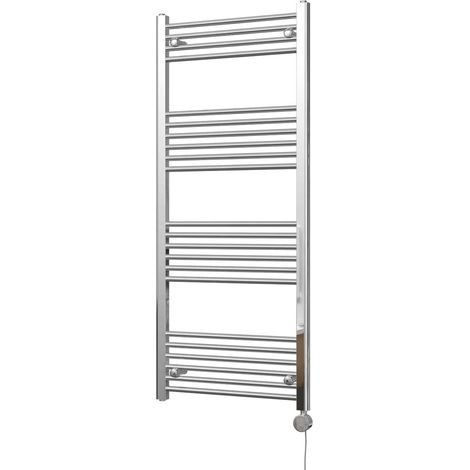 Zennor - Chrome Electric Towel Rail H1400mm x W600mm Straight 400w Thermostatic (1/3)