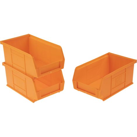 Rs Pro – Bac de rangement 76mm x 101mm x 167mm – PP orange – Lot de 10 – Pour espaces confinés et rangement optimisé (1/5)
