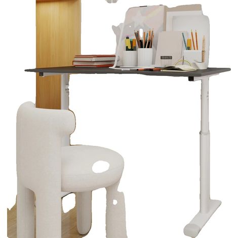Escritorio de estudio ajustable, altura regulable, diseño multiusos, gris + 60100cm (1/2)