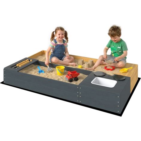 Bac à sable en bois pour enfants 150x90x19.5cm (1/5)