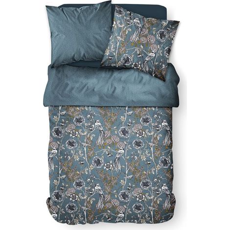 Linge de lit en coton 200 x 200 cm AIRY DAWN, motif floral (1/4)