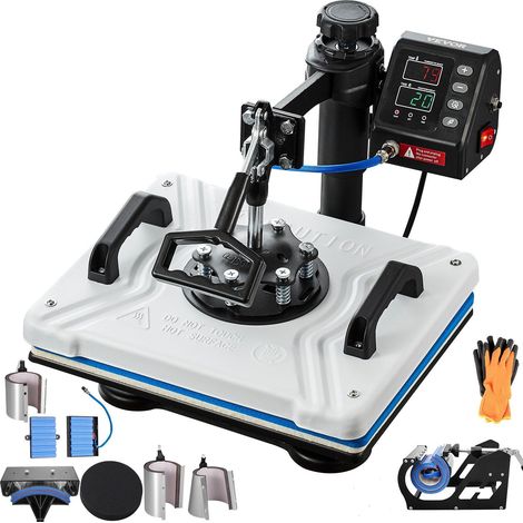Machine de Presse à Chaleur 305x381 cm 10 en 1 1000W avec Rotation 360° pour Sublimation T-Shirts, Tasses et Plus (1/5)
