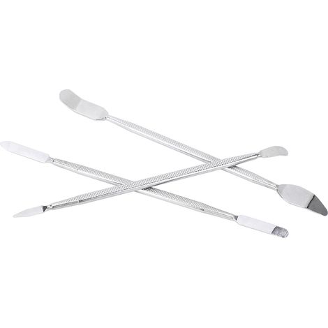 Lot de 3 spatules métalliques en acier inoxydable, petites barres de levier avec poignée antidérapante pour la réparation d'appareils électroniques (1/5)