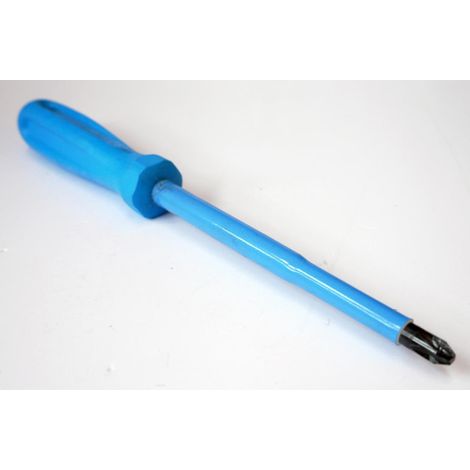 Tournevis cruciforme Phillips 8x150mm isolé 1000V manche bleu lame acier ATEX II PH3 DERANCOURT