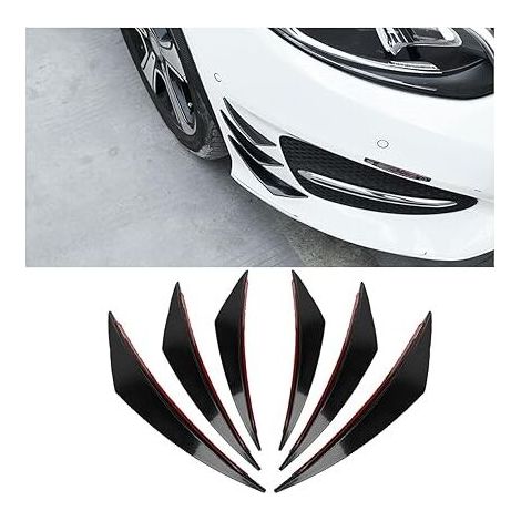 Kit di 6 spoiler per paraurti anteriore KZQ, strisce antivento per paraurti anteriore auto, vestibilità universale, strisce antivento per paraurti anteriore (1/4)