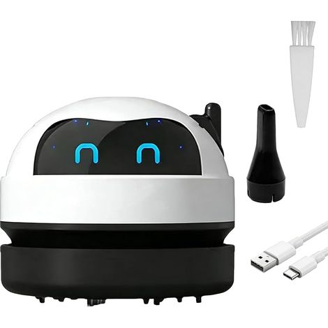 Mini-USB-Akku-Handstaubsauger, 360° leise, Weiß Kleiner Handstaubsauger mit abnehmbarem Staubbehälter, für Krümel und Staub auf PC-Tastaturen, Schreibtischen, Sofas und im Auto (1/5)