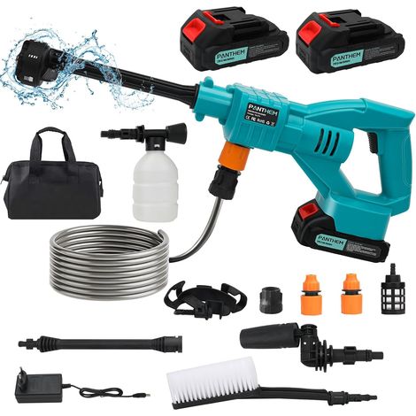 Cordless Pressure Washer with 2 Batteries High Pressure Washer Portable Battery Operated 6 in 1 Nozzle 5M Hose for Garden and Car Washing Car Yard Garden (1/5)