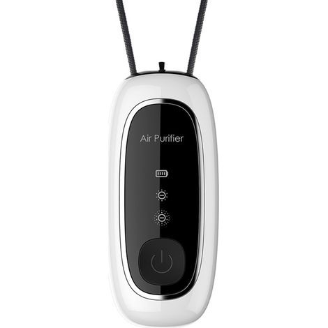 Collier purificateur d'air portable, petit purificateur d'air personnel, alimentation 100 % sans électricité statique, ioniseur rechargeable, pour la chambre, la voiture et l'avion (1/4)