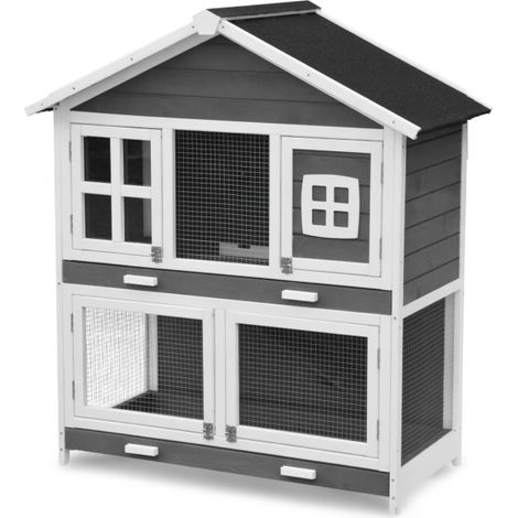 Cage Clapier Enclos pour lapins Extérieur et intérieur en bois 115 x 60 x 118 cm. Modele Murmel