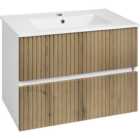 PANEDA STRIP Meuble sous-vasque 74,5x55x45,2cm, chêne emporio (1/4)