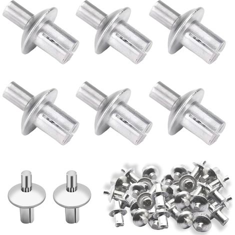150 Rivets, 5x9mm, Tête Ronde, Alliage Aluminium, Frapper, Métal Bois Plastique