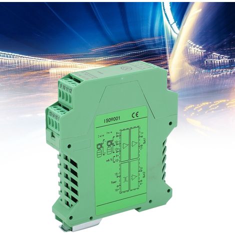 Isolateur de signal CC GLG avec transmetteur de courant et de tension, une entrée et deux sorties, 0-5V à 0-10V. (1/5)
