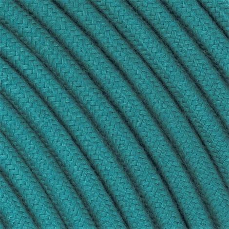 Fil Électrique Tissu Bleu Canard 2x0,75mm² - Câble Électrique Textile de Qualité