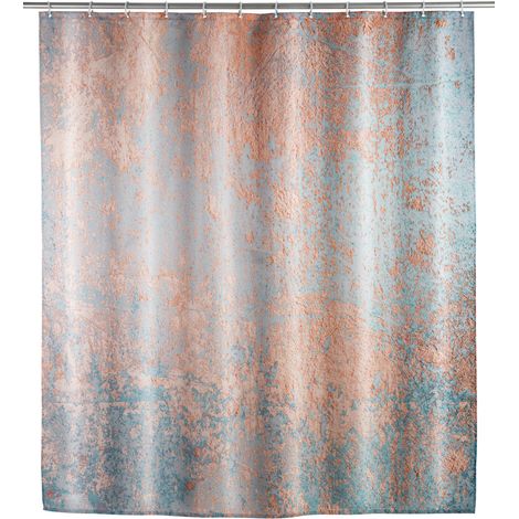 Rideau de douche avec revêtement anti-moisissure AGATE, 180 x 200 cm, plastique, WENKO (1/3)