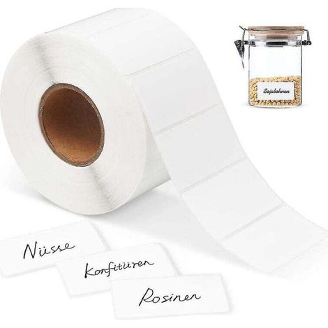 1000 étiquettes autocollantes blanches, étiquettes autocollantes de cuisine Étiquettes autocollantes blanches
