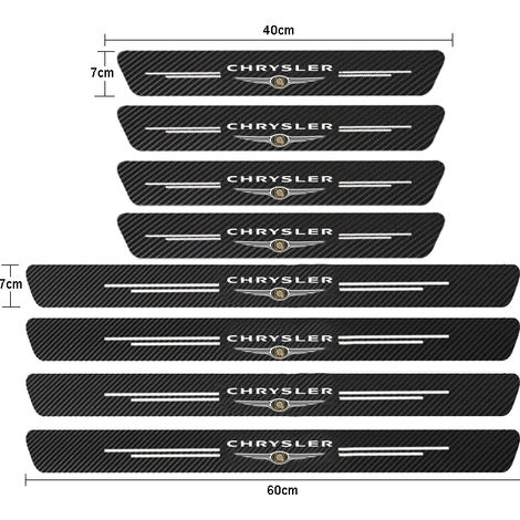(8 pièces pour Chrysler 2) Protections de seuil de porte en fibre de carbone,autocollants pour Chrysler 300c,Android Town Country,Grand Voyager et PT Cruiser (1/3)