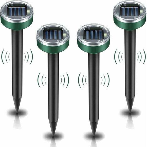Solarbetriebenes Maulwurfsabwehrgerät zu verkaufen, Set mit 4 Ultraschall-Schädlingsbekämpfern – Maulwurfsbekämpfung mit IP65-Wasserschutzklasse, Maulwurfsabwehr für den Garten, Maulwurfsbekämpfung (1/5)