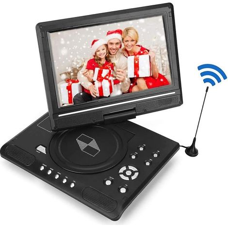 Lecteur DVD Portable - Écran LCD 9,8 Pouces - Rotation 270° - Fonction TV Miniature et Radio FM - Compatible CD DVD VCD EVD MPEG4 USB SD - Noir (1/5)