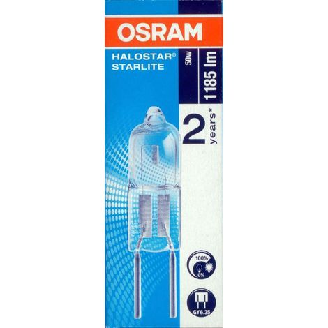 Osram GY6.35 12V 50W halogen bulb with axial reflector, 4000h lifespan, for indoor lighting (1/4)