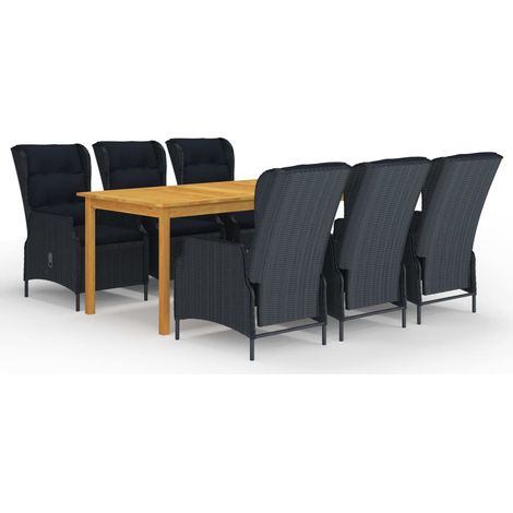 Juego de comedor para jardín de 7 piezas gris oscuro vidaXL (1/5)