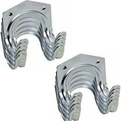 CCYKXA 10 Stück Wandhaken, Metall, Werkzeugaufbewahrung, Doppel-Aufhänger, Hakenhalter, Garten, Küche, Garage (1/5)