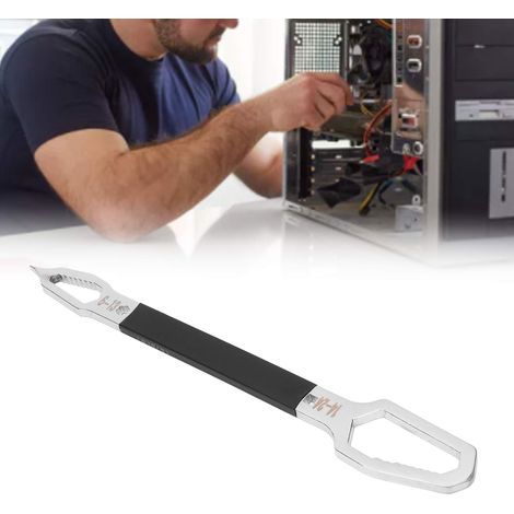 Steckschlüssel, universeller multifunktionaler doppelseitiger selbstspannender Schraubenschlüssel für Brillen, unregelmäßig geformter doppelseitiger Schraubenschlüssel von 6 bis 24 mm, Werkzeug, schwa (1/5)
