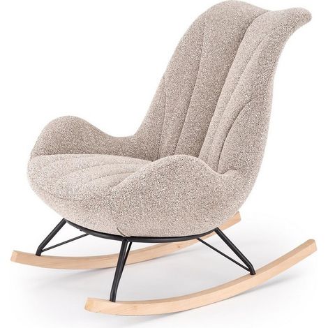 Fauteuil rocking chair beige style scandinave Helga (1/5)