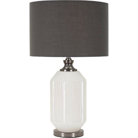 Lampada da tavolo in vetro bianco, Ø37,5x65 cm – Brighty (1/5)