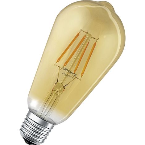LEDVANCE SMART+ WiFi Filament Edison Dimmable in Edison-Form-Form, LED-Lampe, Bleifreies Glas, Gold, 6 W, 680 lm, Warmweiß, Wifi, Smartspeaker-Kompatibel, Dimmbar (1/5)