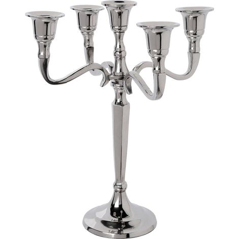 Kerzenständer für 5 Kerzen, 22 cm, Metall, Atmosphera