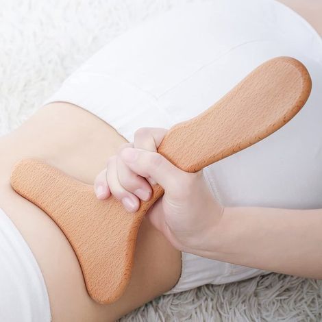 Instrument de massage en bois – grattoir – baguette de massage gua sha en bois – Masseur – Remodelage et relaxation corporelle – 28 x 15 cm – Bois – Teinte bois (1/5)