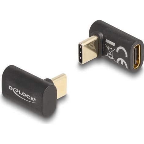 Delock 60056 adaptador usb 40 gbps usb type-c™ pd 3.0 100 w macho a puerto hembra sesgado 8k 60 hz