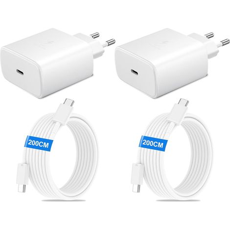 45W USB CChargeur Adaptateur,pour:Samsung Galaxy Ultra S25/S24/S23/S22/S21/S20/+/Note 20/10/9/8/A73/A53/A54/A56/S10/S9,iPhone17/16/15/Pro/Pro Max/Plus,iPad,Moto,Google,Chargeur Rapide,et 2M Câble (1/5)