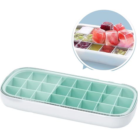 1 Bac à glaçons, Silicone, Cadre plastique renforcé, Couvercle anti-odeur, Empilable, Cuisine (1/5)