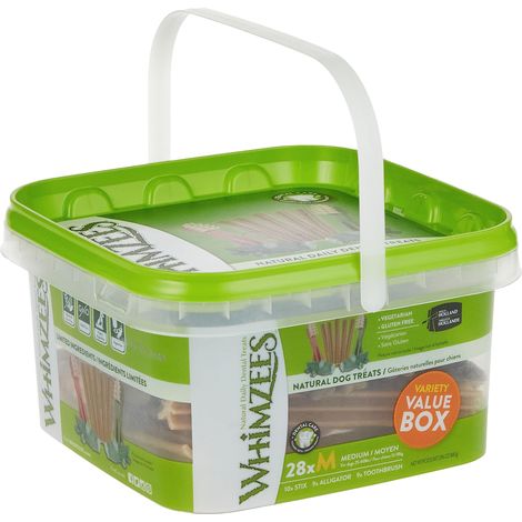WHIMZEES Box Varietà, Figure Miste, Stix da Masticare Per l'igiene Dentale per Cani di Media Taglia (12-18kg), Ingredienti Naturali, Senza Cereali, 28 Pezzi, Taglia M (1/5)