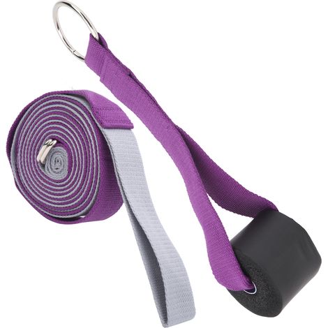 Sangle d'étirement Pilates pour jambes, ceinture d'entraînement de danse et de yoga, couleur gris violet (1/5)