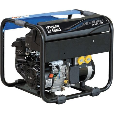 Sdmo – Groupe électrogène monophasé essence 3000 W – Moteur KOLHER – Autonomie 10 h – Réservoir 13 L – Démarrage lanceur (1/3)