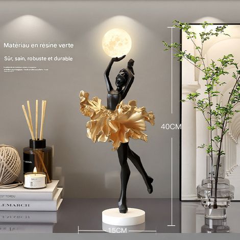 Lampe d'Ambiance Figurine Danseuse Classique en Résine, Décoration Moderne pour Maison, 15×16×40cm (1/2)